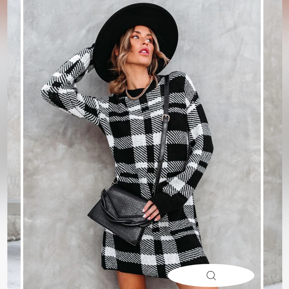 Women’s VICI Knot Plaid Sweater Dress